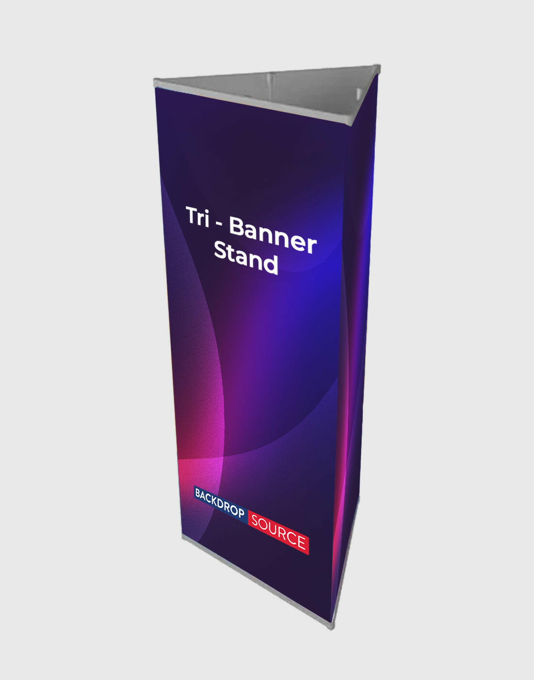 Tri-banner 3 sided Triangle Banner Display Stand.