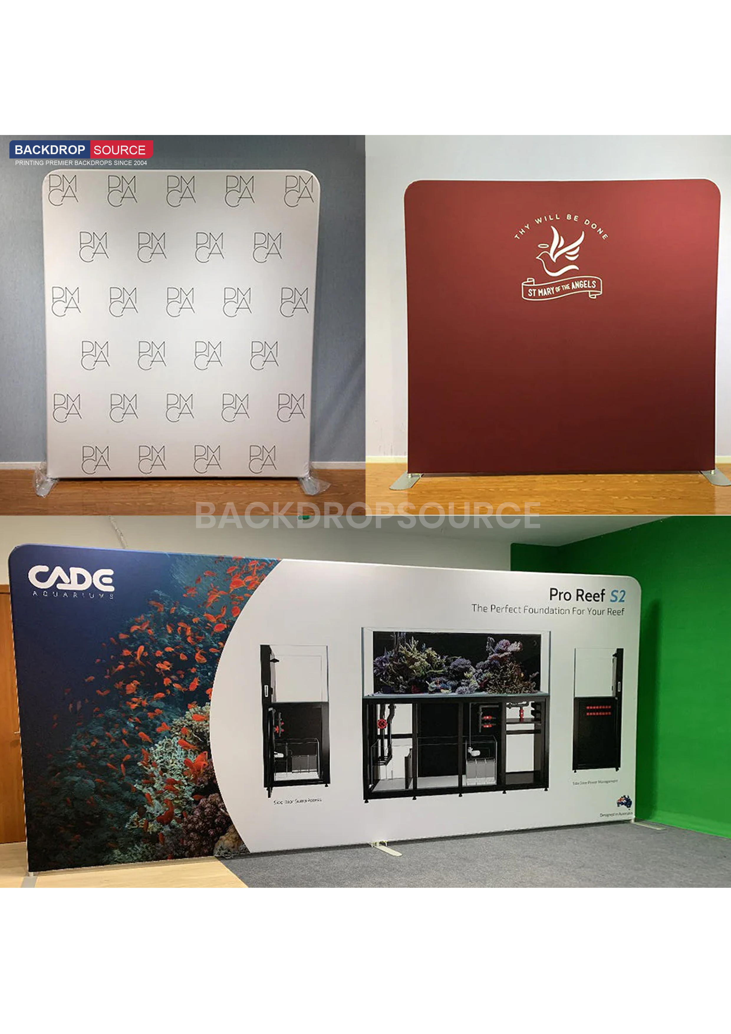 Straight Tension Fabric Media Wall Backdrop - Small.