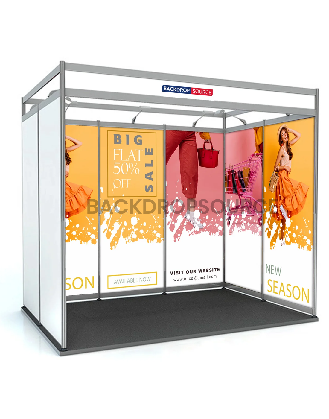 Shell scheme Exhibition Graphics for 3m Wide x 2m Depth Booth.
