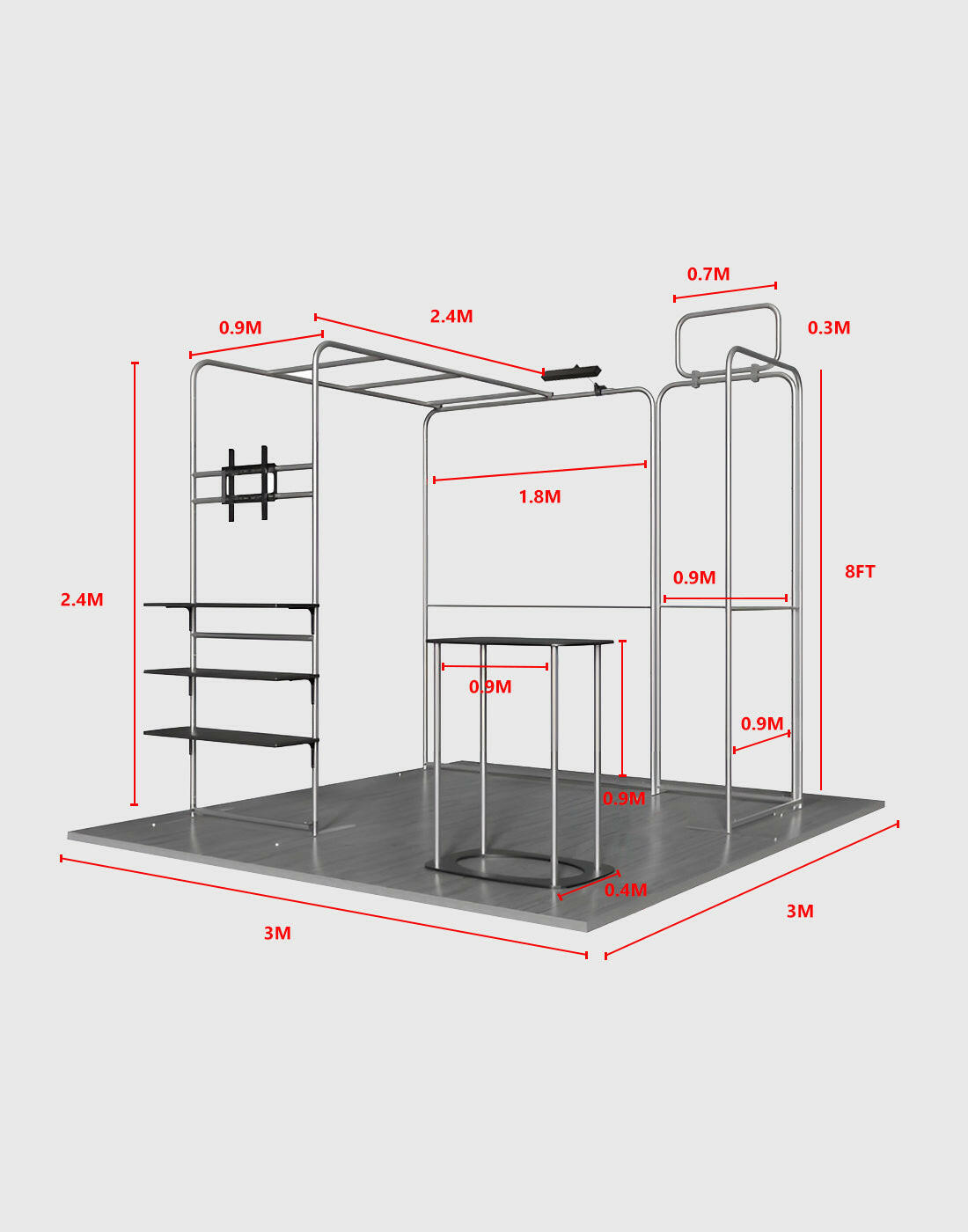 Portable Exhibit Display 3m x 3m - Model 31.