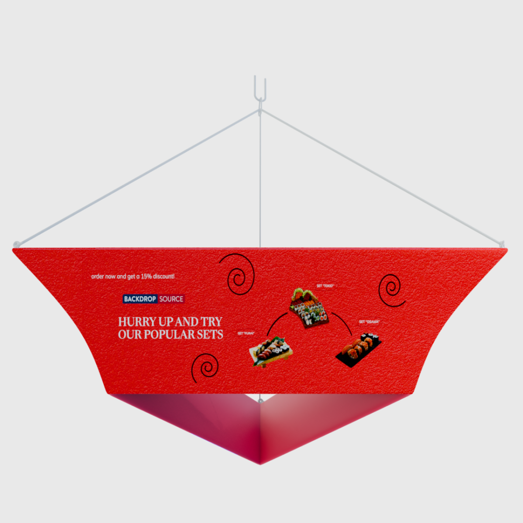 Tapered Triangle Hanging Display.