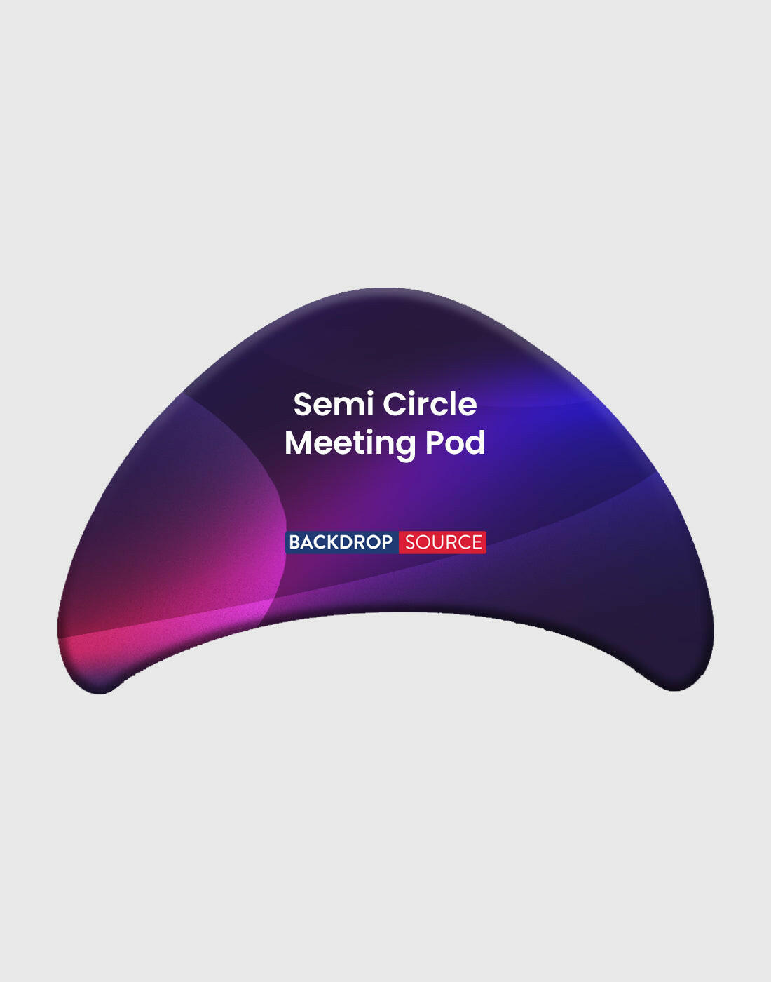 Semi-circle Meeting pod fabric display.