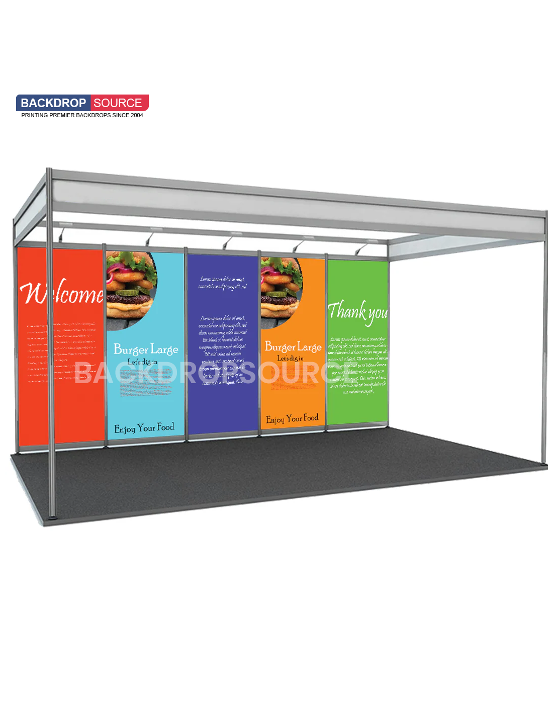 Shell scheme Exhibition Graphics for 5m Wide x 3m Depth Booth.