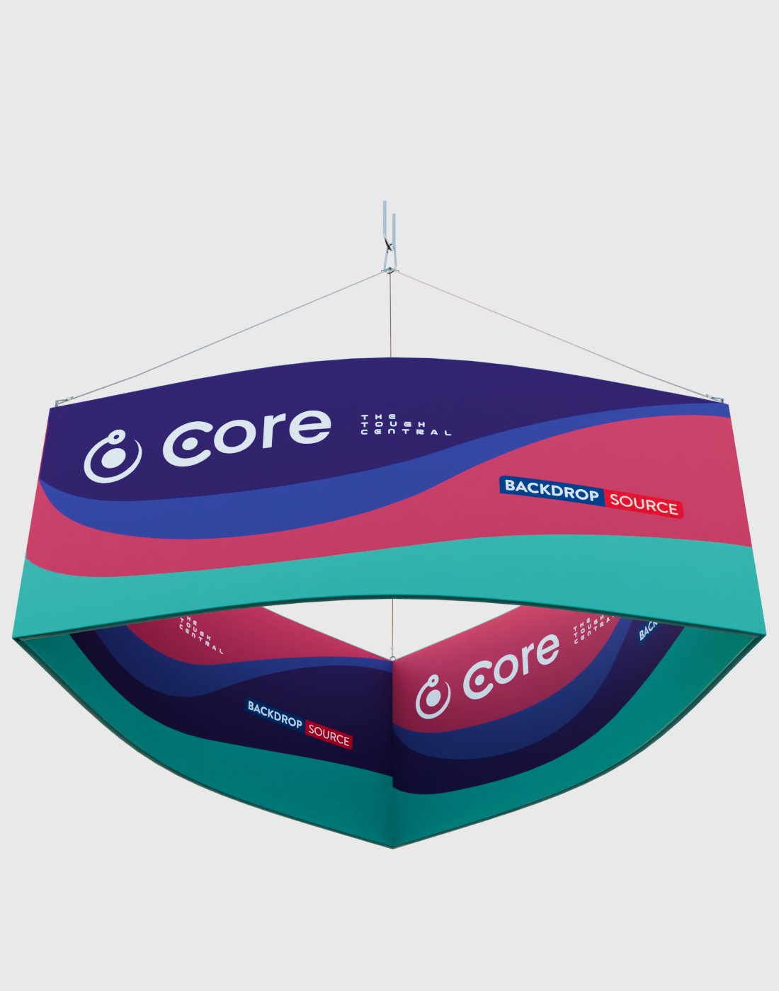 Curved Triangle Hanging Banner.