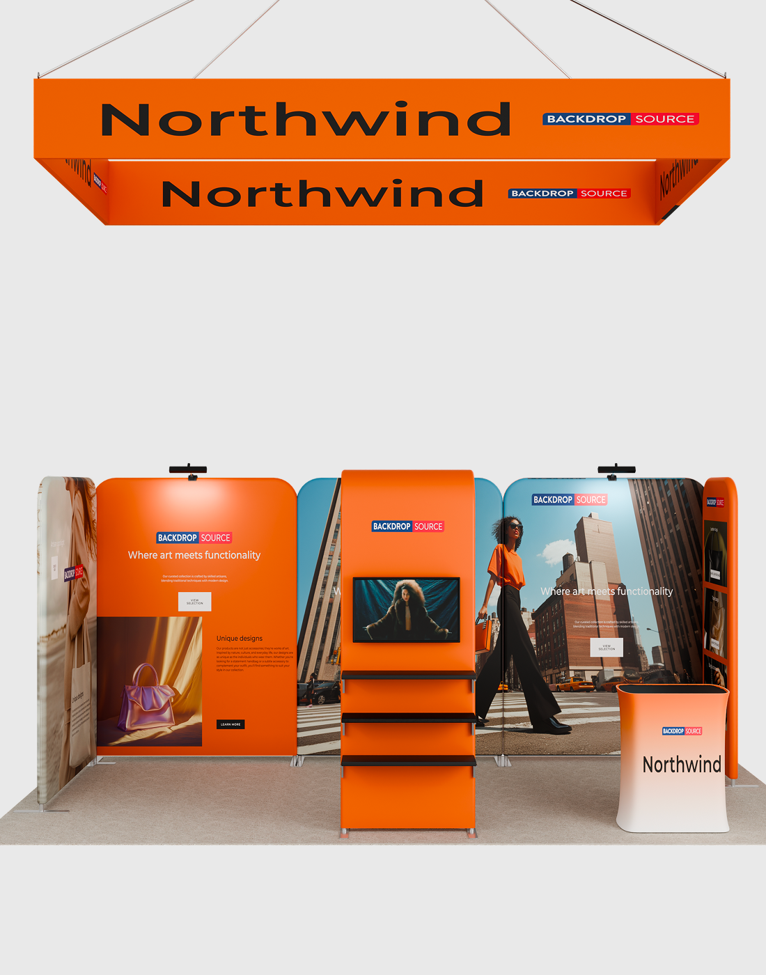 Portable Exhibit Display 3m x 6m - Model 13.