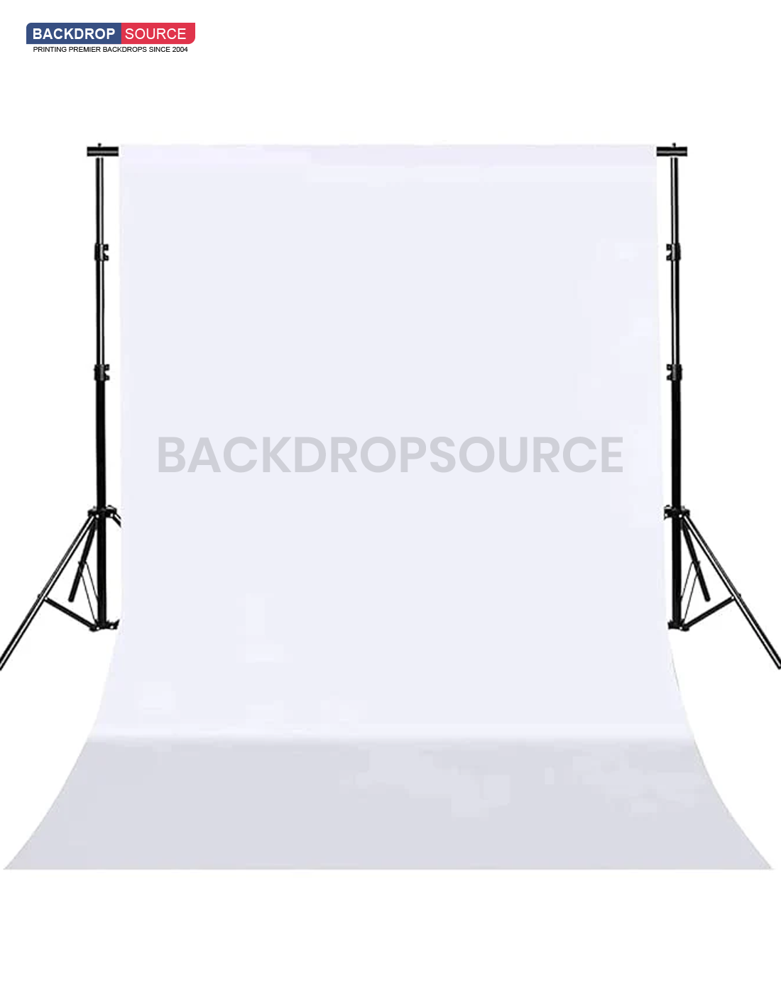 6m W x 6m H White Photography Backdrop with Backdrop Stand.