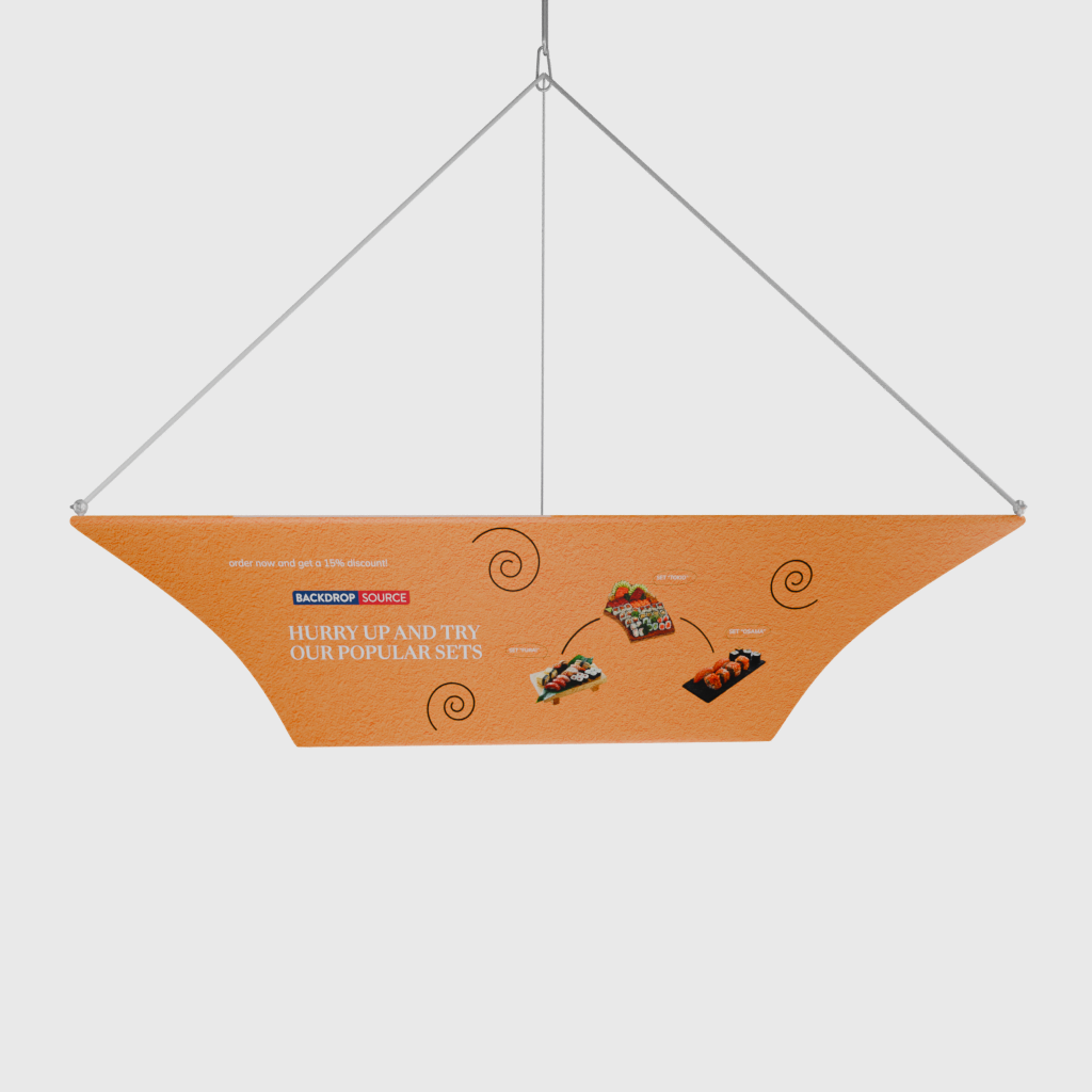 Tapered Triangle Hanging Display.