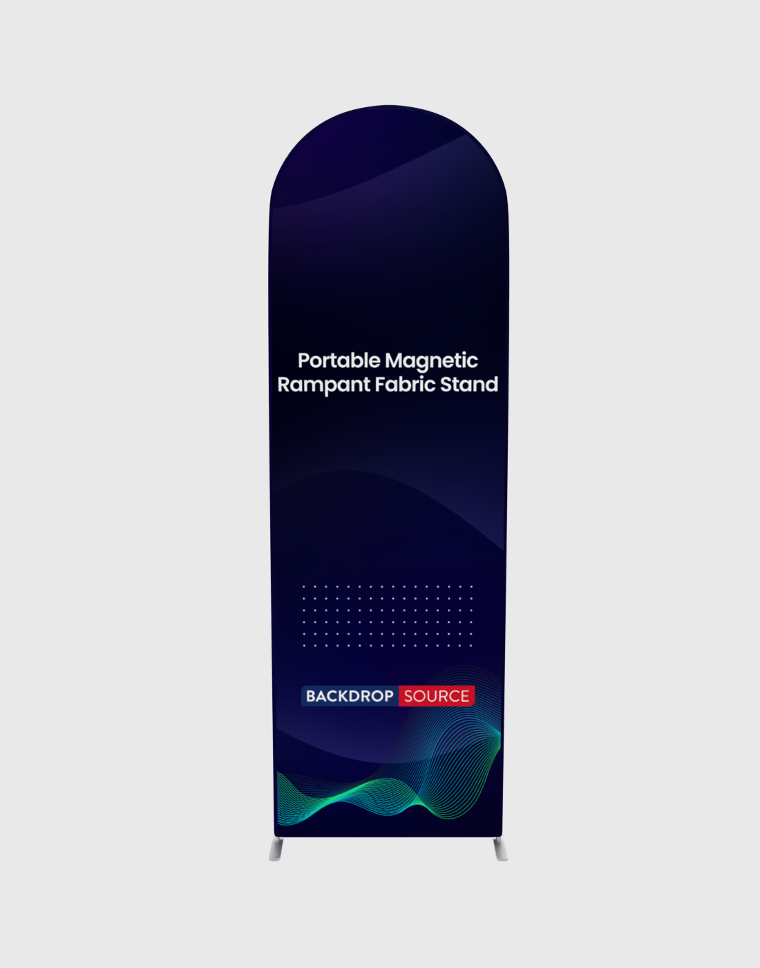 Portable Magnetic Rampant Fabric Stand.