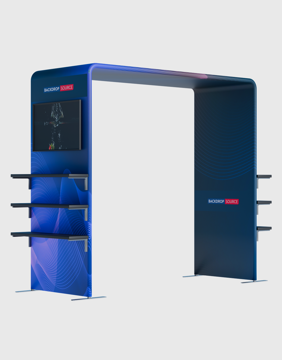 Square Arch Display with Shelf & TV Rack.