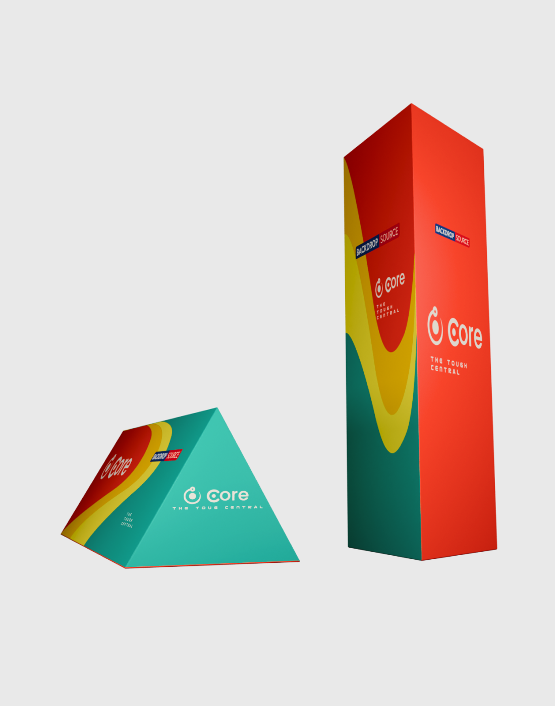 Triple-Sided Graphic Stand.