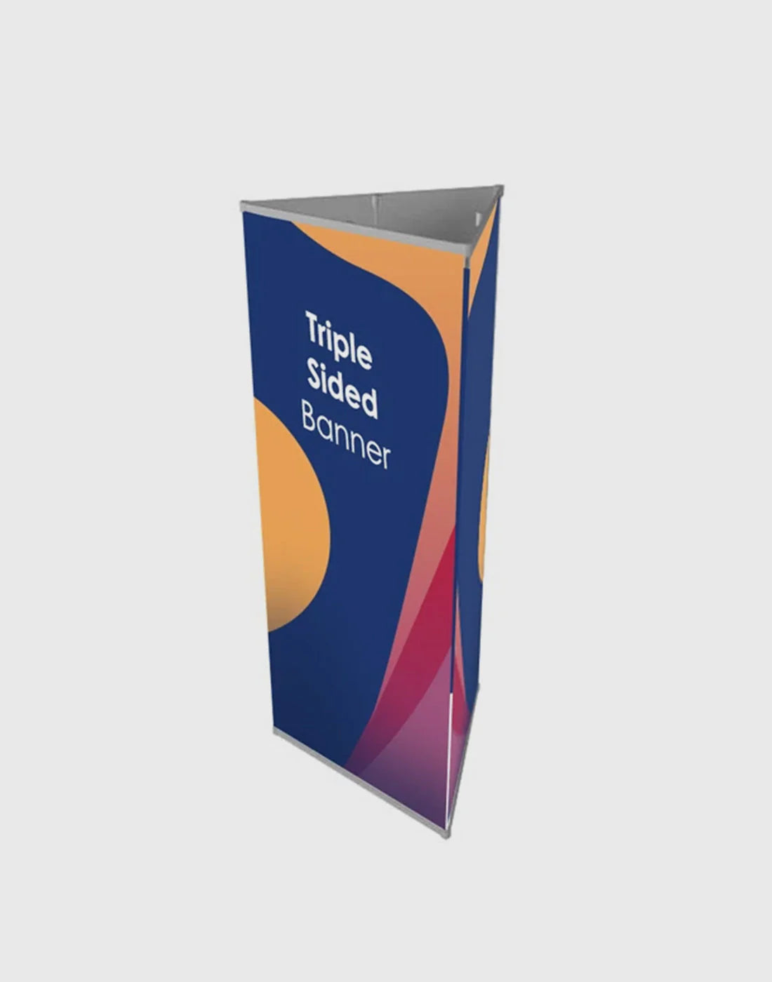 Tri-banner 3 sided Triangle Banner Display Stand.