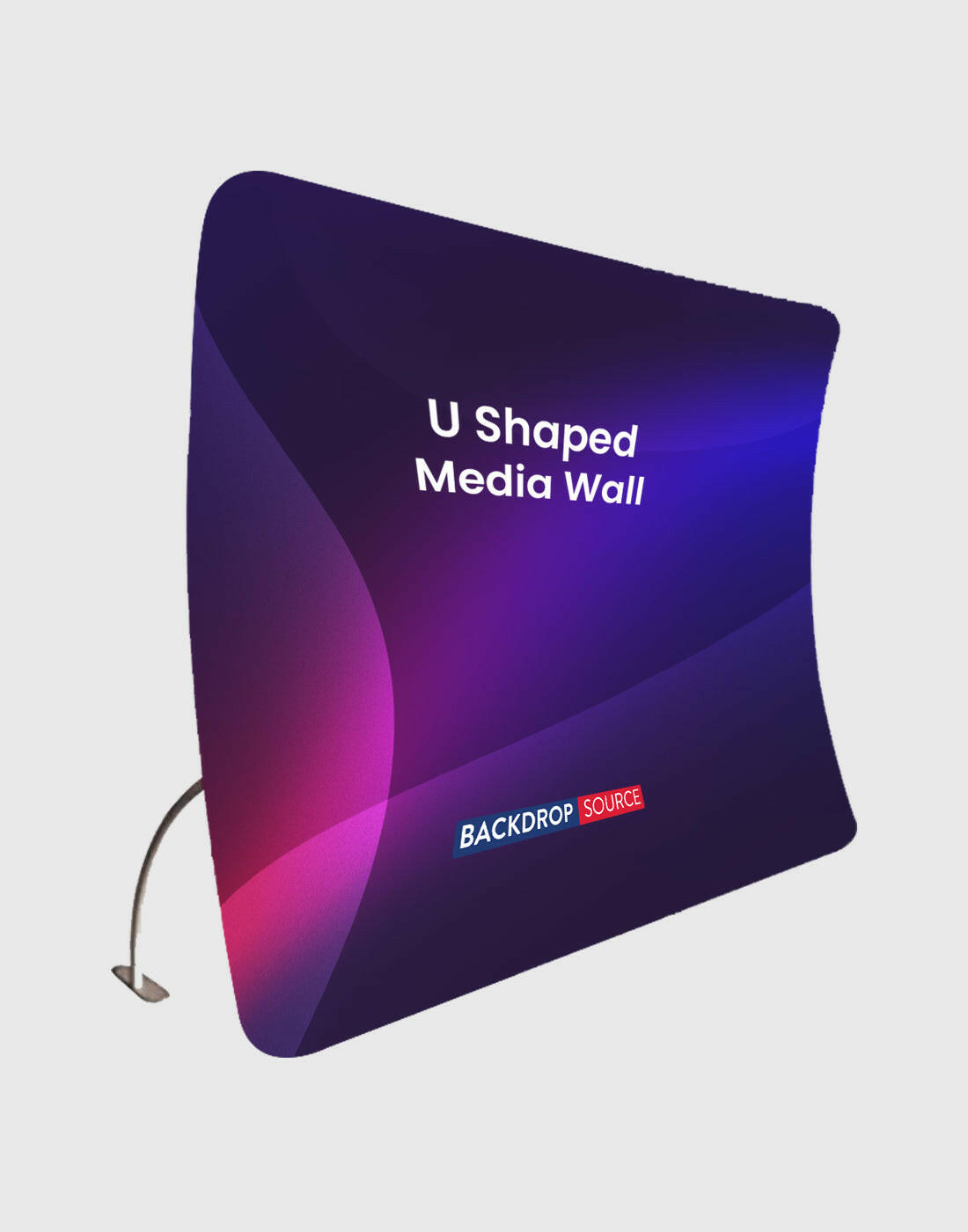 U Shaped TENSION FABRIC MEDIA WALL.