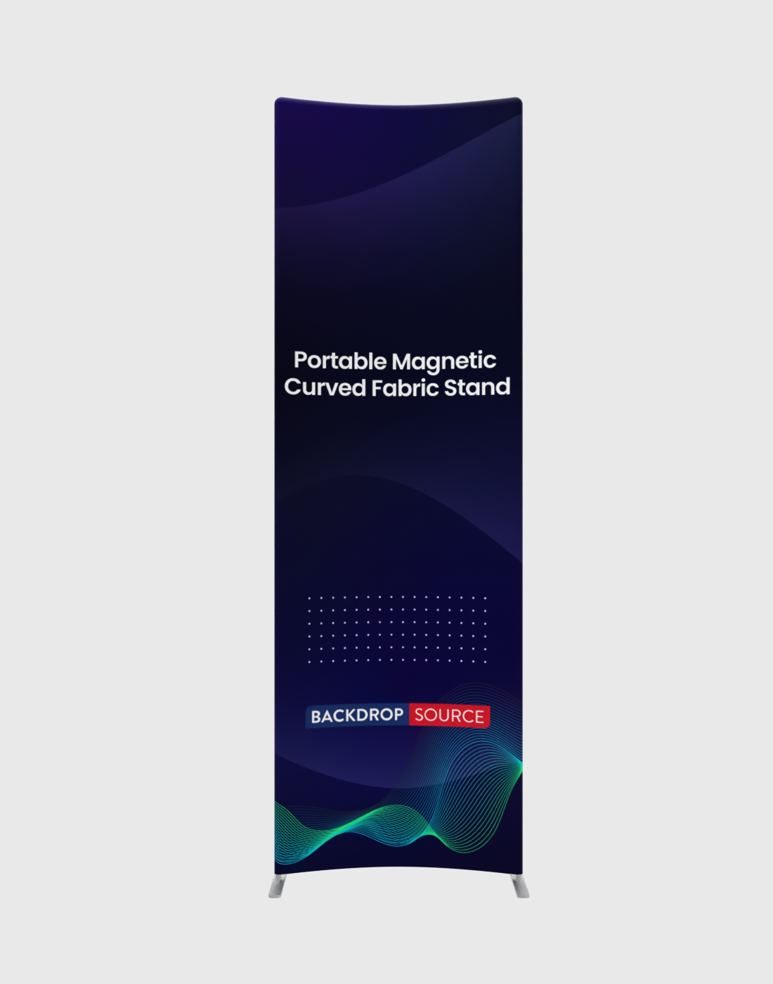 Portable Magnetic Curved Fabric Stand.