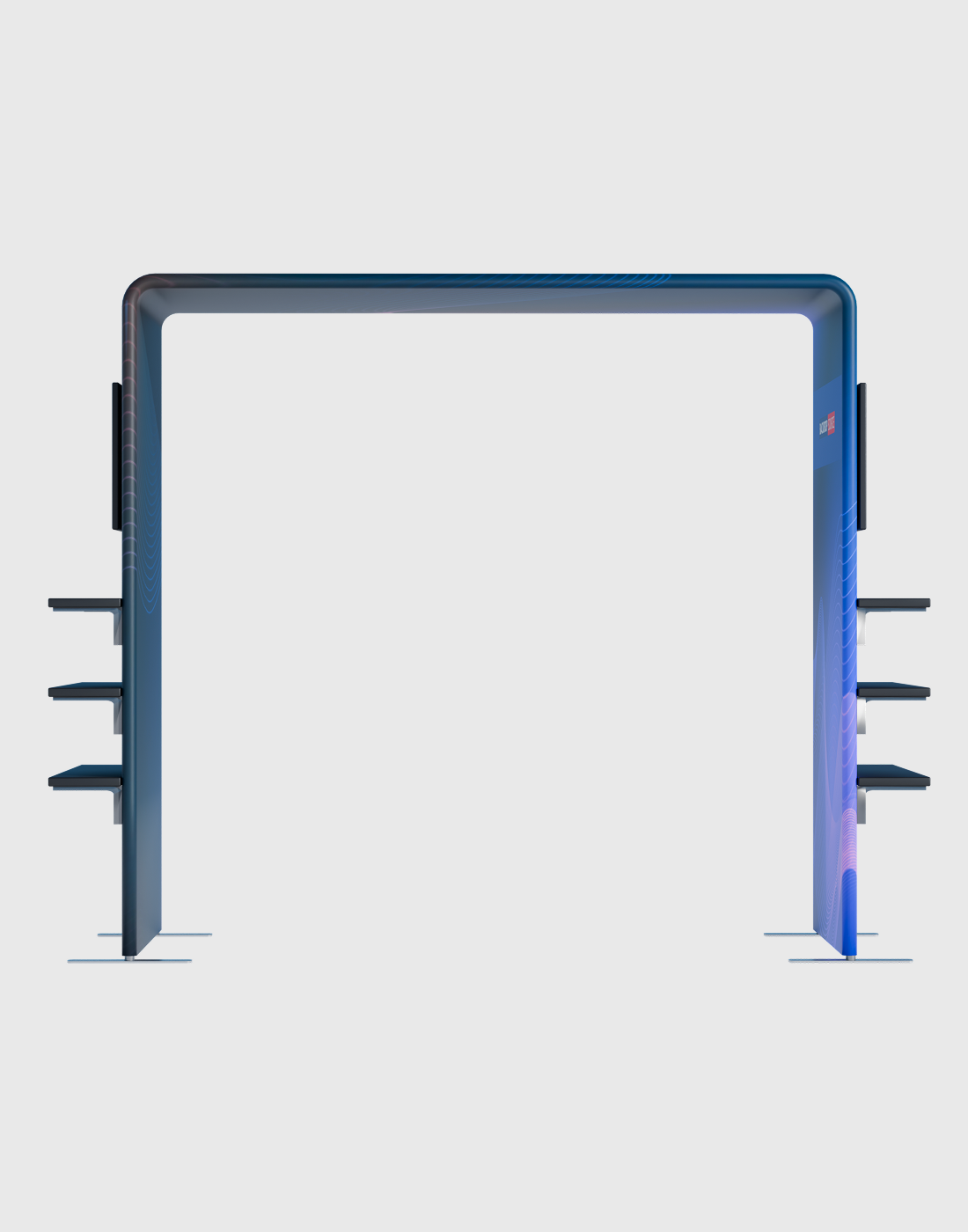 Square Arch Display with Shelf & TV Rack.