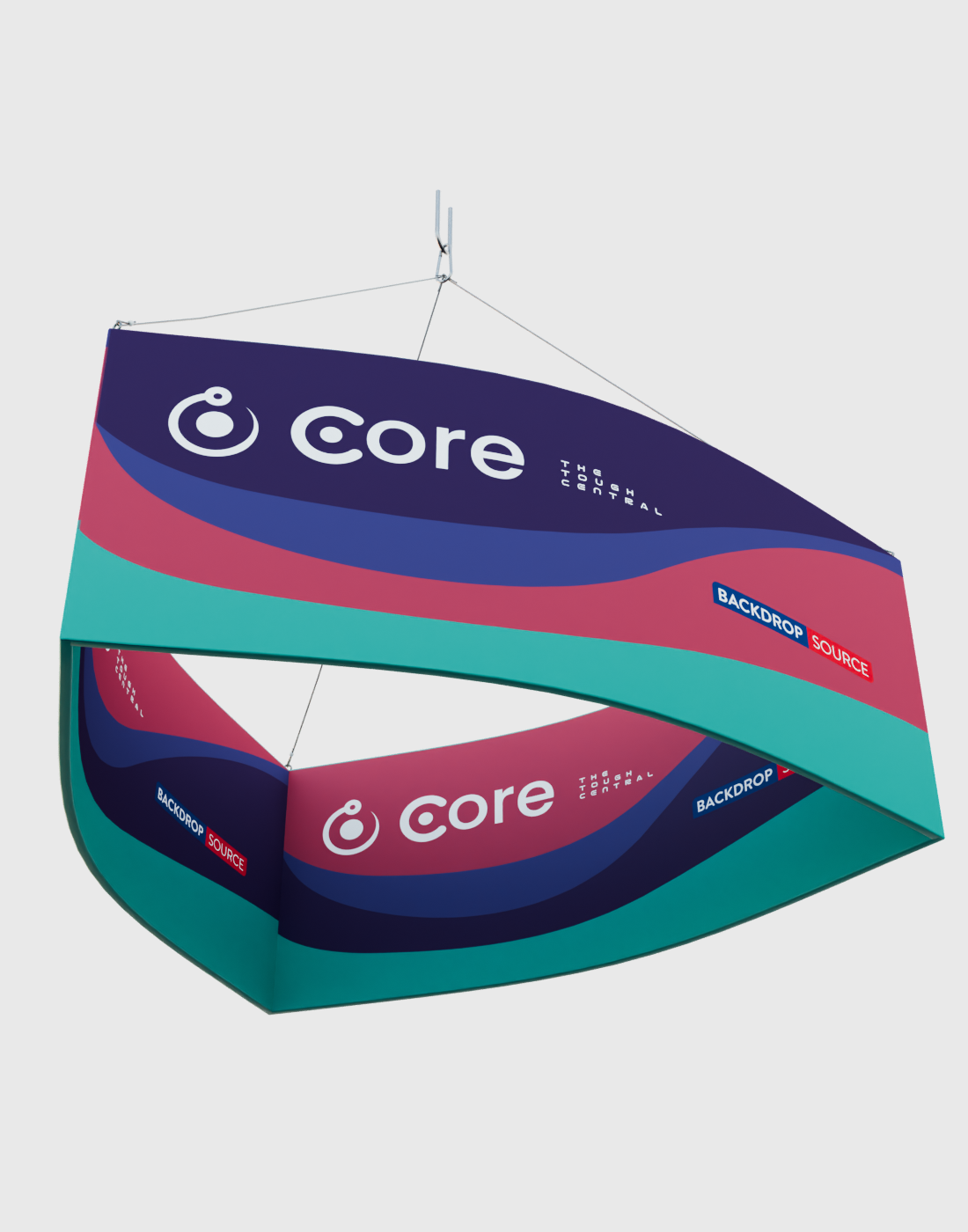 Curved Triangle Hanging Banner.