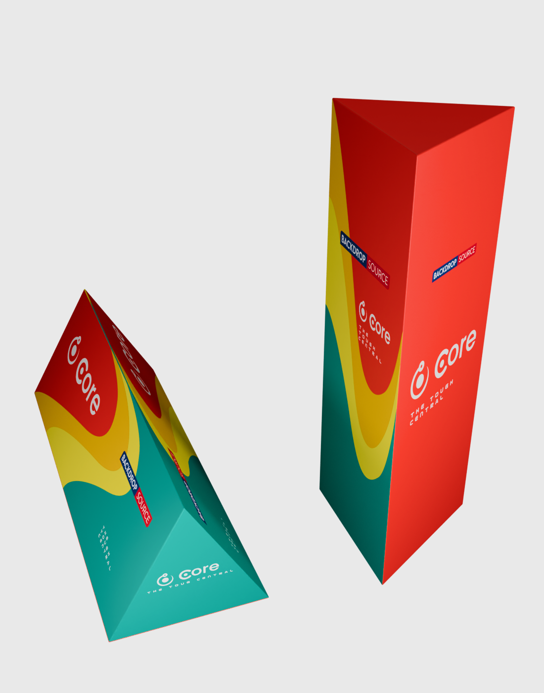 Triple-Sided Graphic Stand.