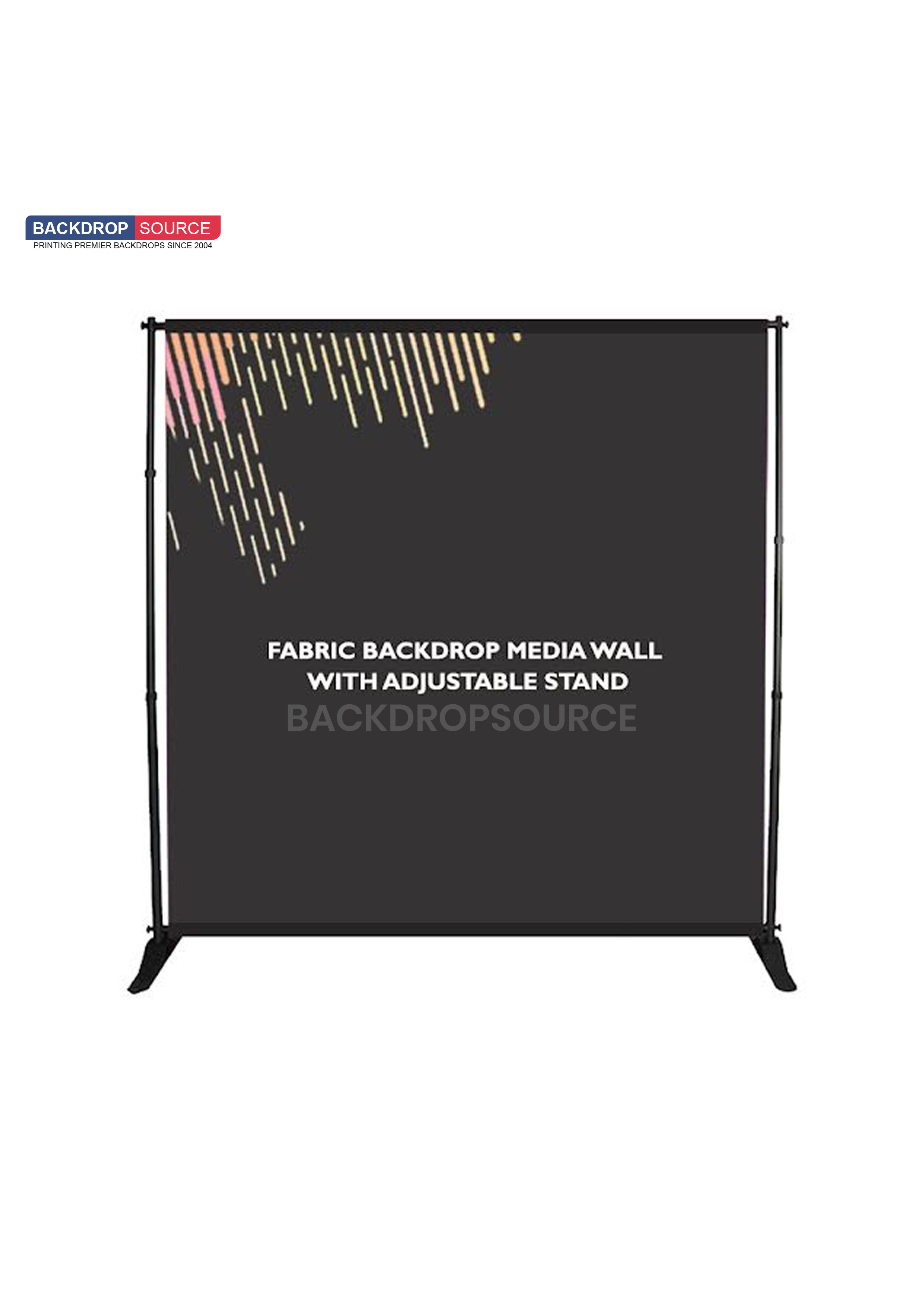 Fabric Backdrop Media Wall with Adjustable Stand.