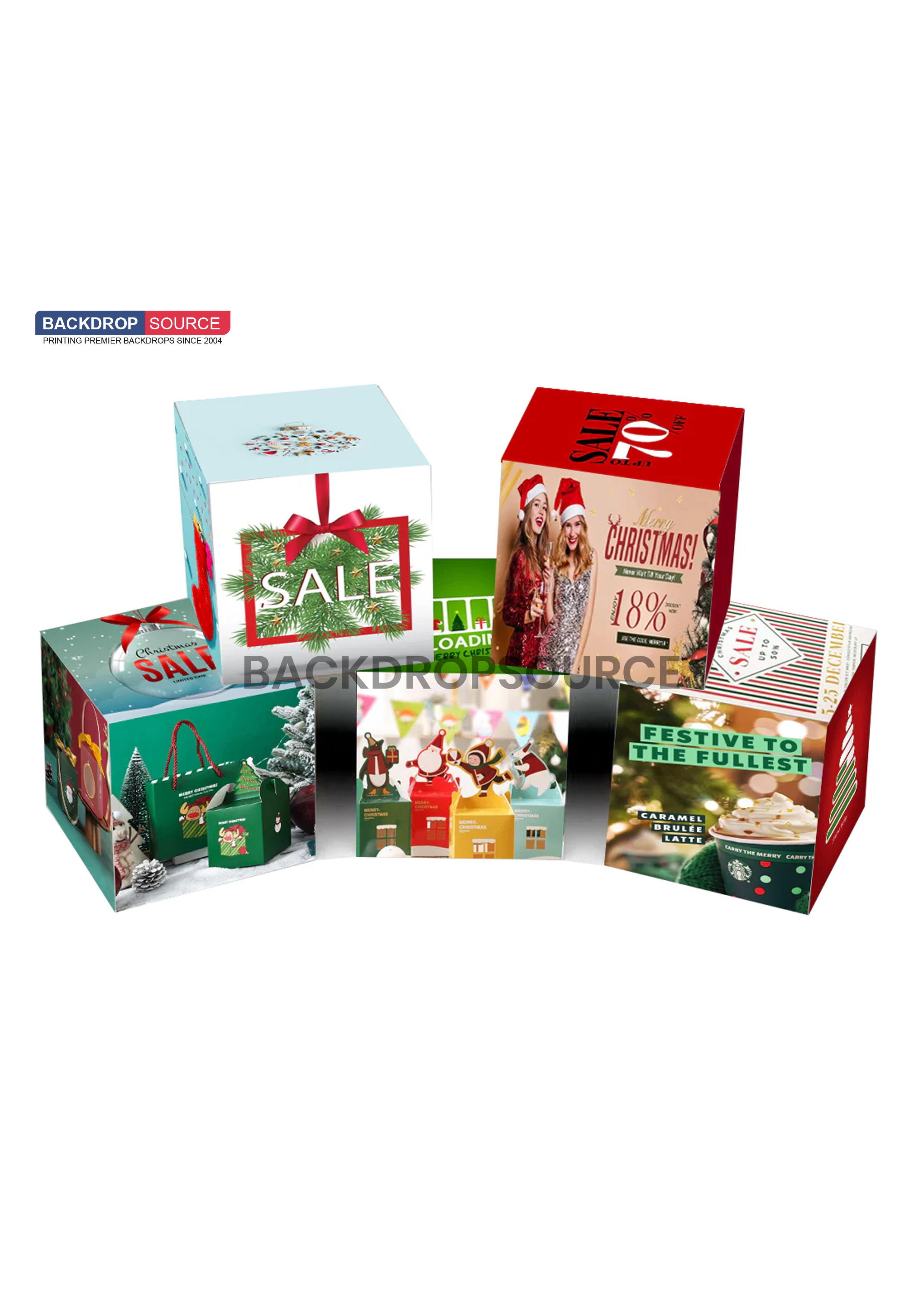 5 Sets of Stretch Fabric Displays for Product Showcase.