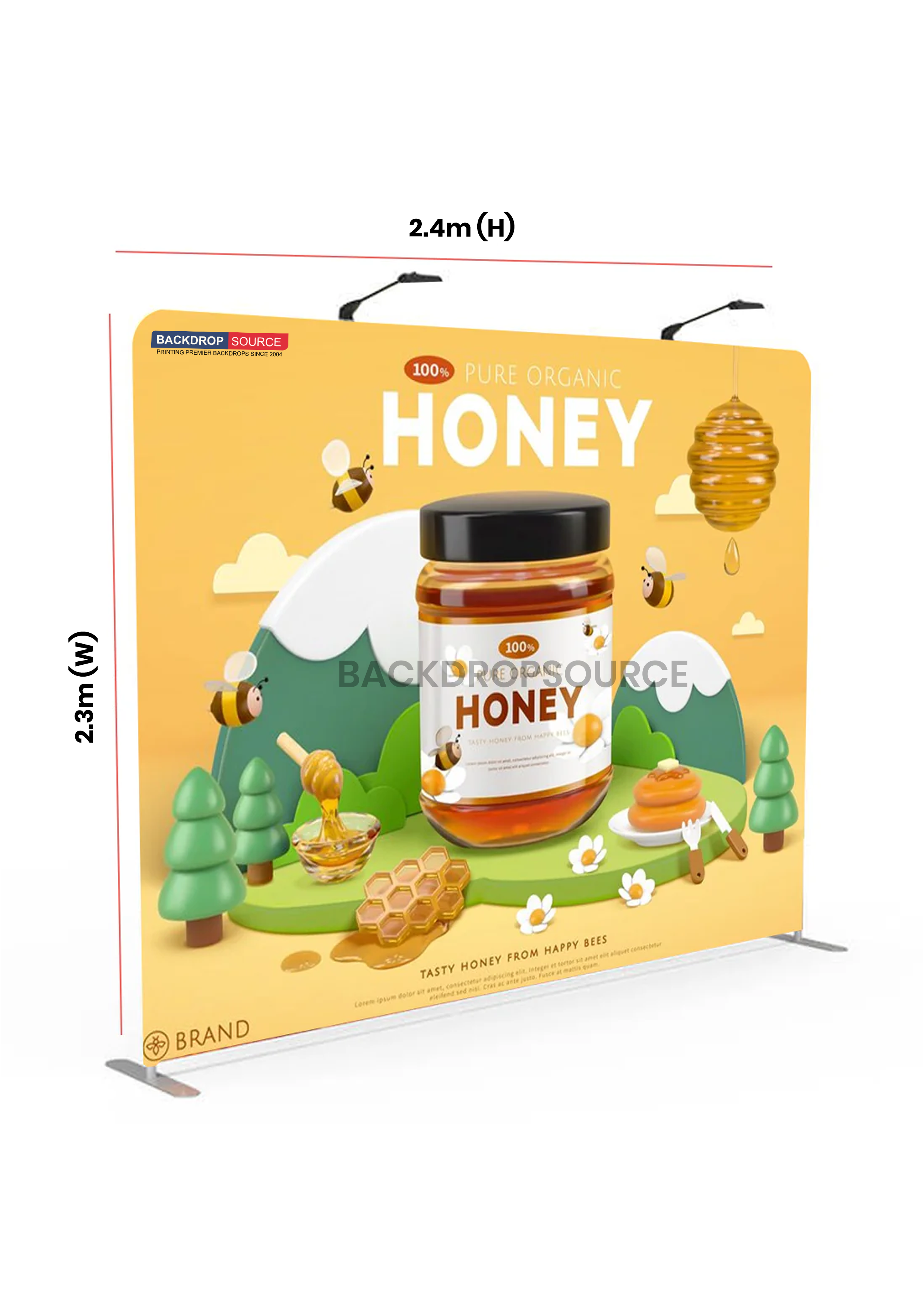 Straight Backwall Kit with Clamping Lights.