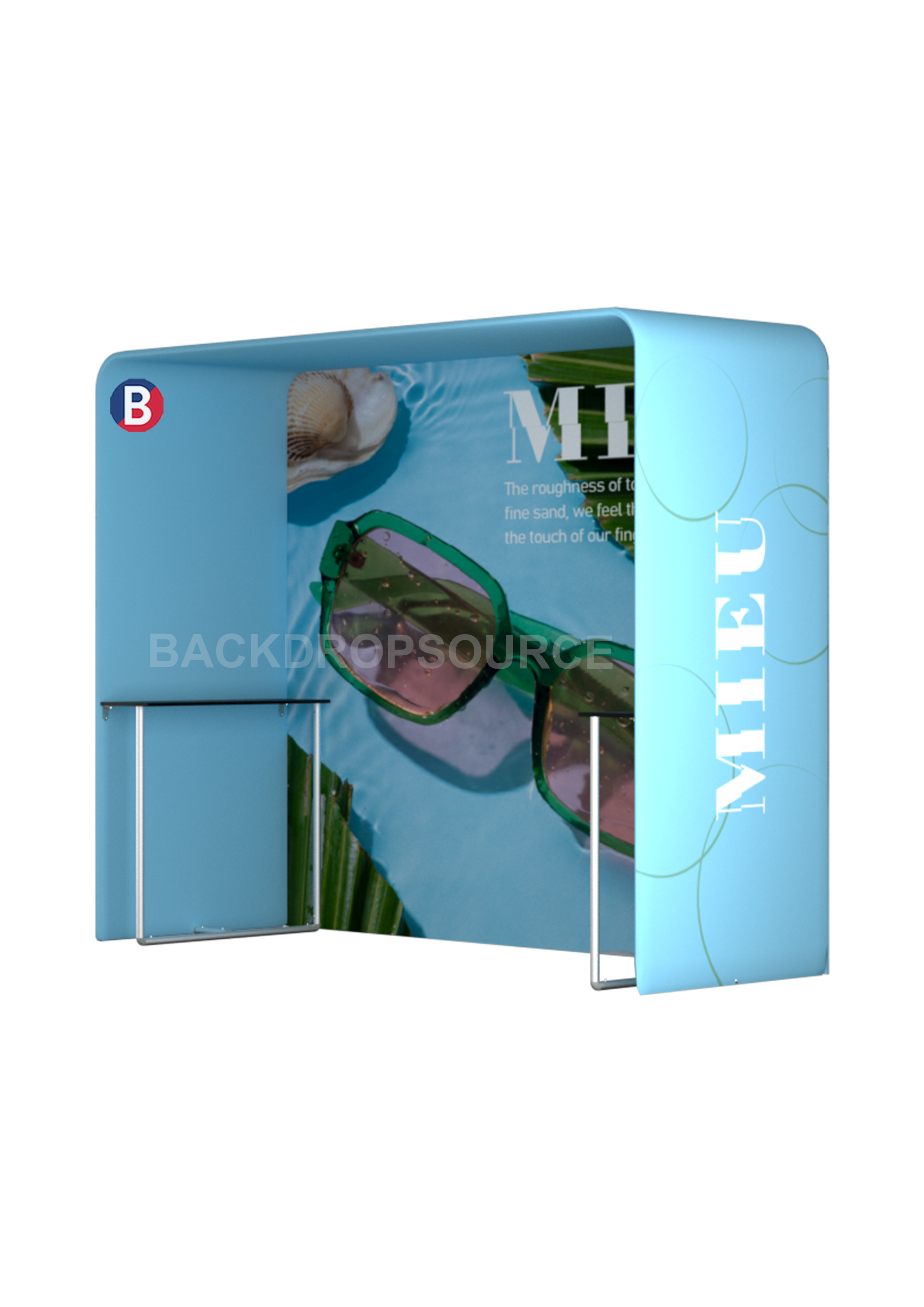 Square Arch Trade Show Booth with Shelf.