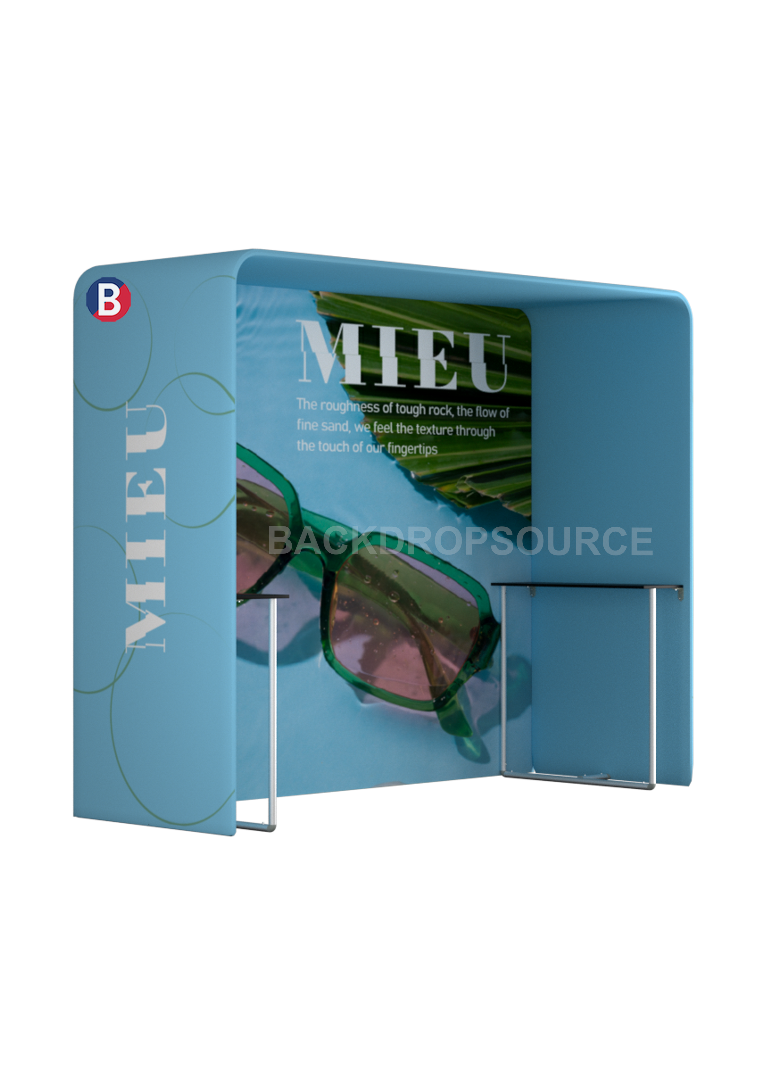 Square Arch Trade Show Booth with Shelf.