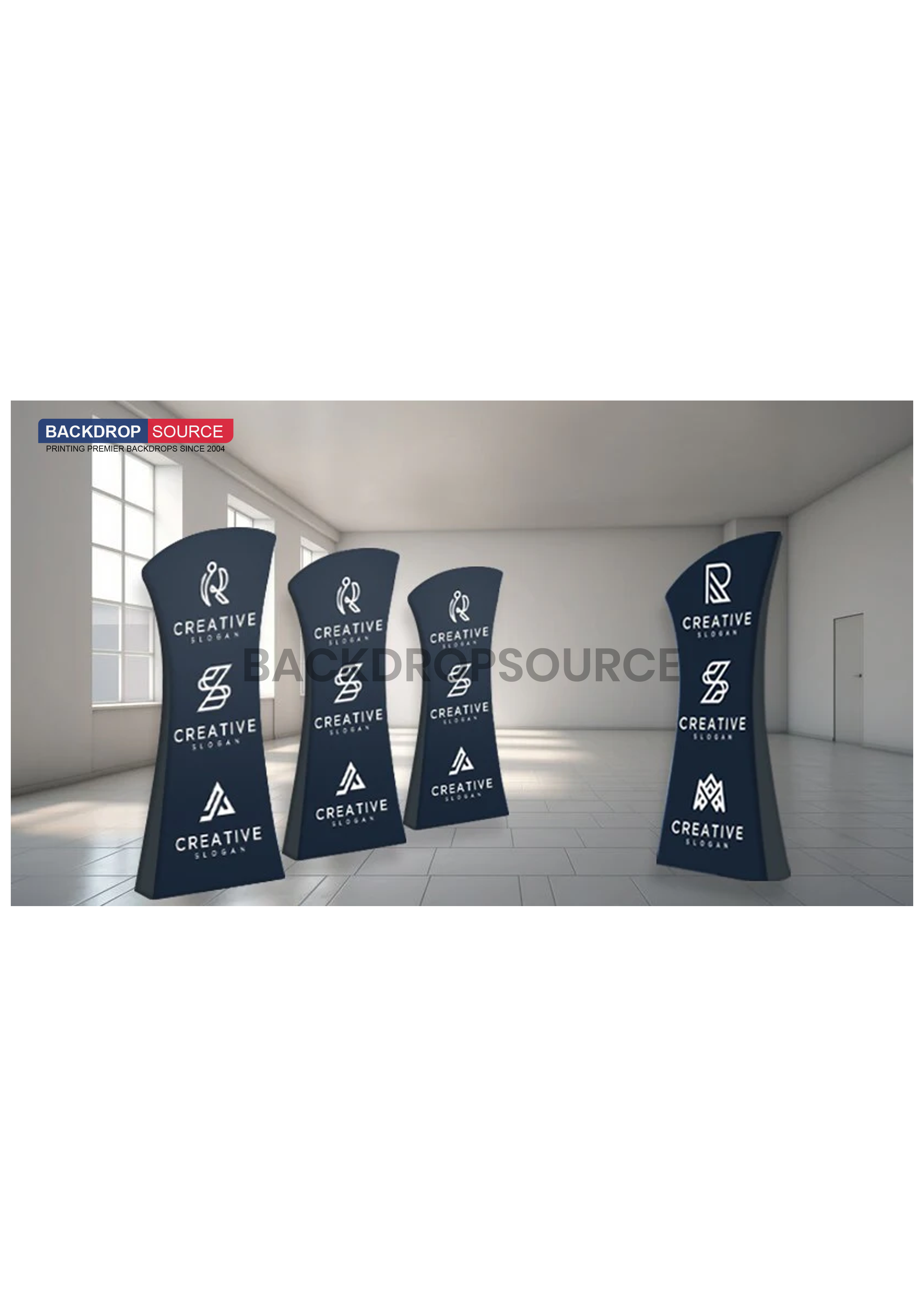 Angled Top Fabric Banner Stand.