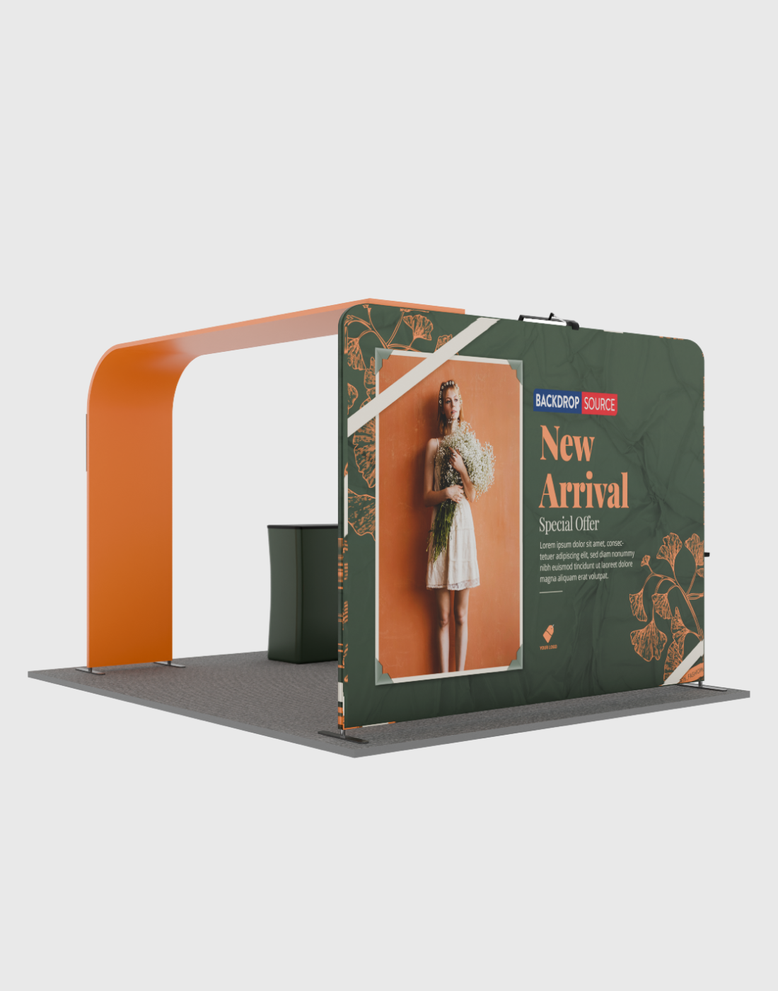 Economy L Arch TV Display Exhibition Kit for 3m Wide Booths.