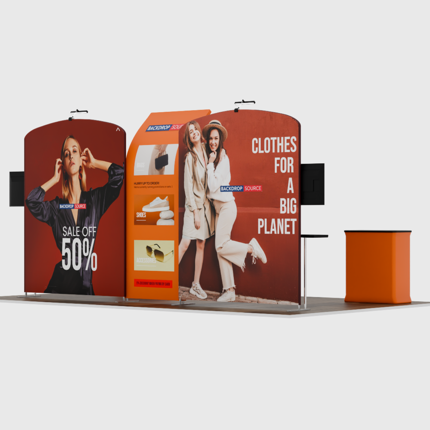 Portable Exhibit Display 6m x 3m - Model 9.