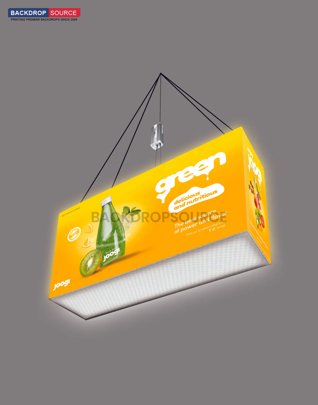 Backlit Rectangle Hanging Banner.