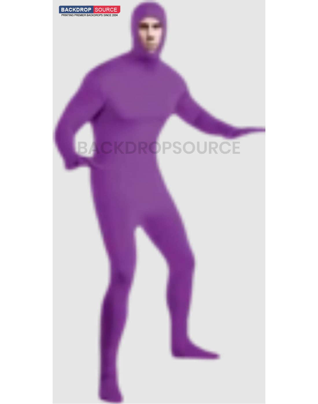 Person wearing a full body suit in chroma key green for video editing and visual effects applications