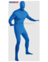 Person wearing a full body suit in chroma key green for video editing and visual effects applications