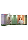 Curved tension fabric backdrop display for professional events and exhibitions, durable and easy to assemble.