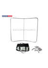 Curved tension fabric backdrop display for professional events and exhibitions, durable and easy to assemble.