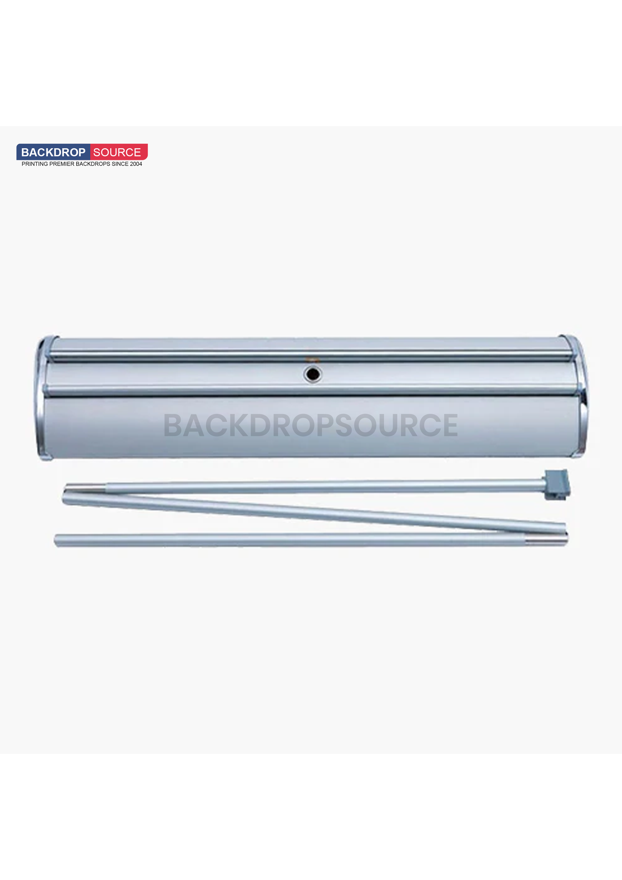 Double-screen wide base Roll Up Banner.