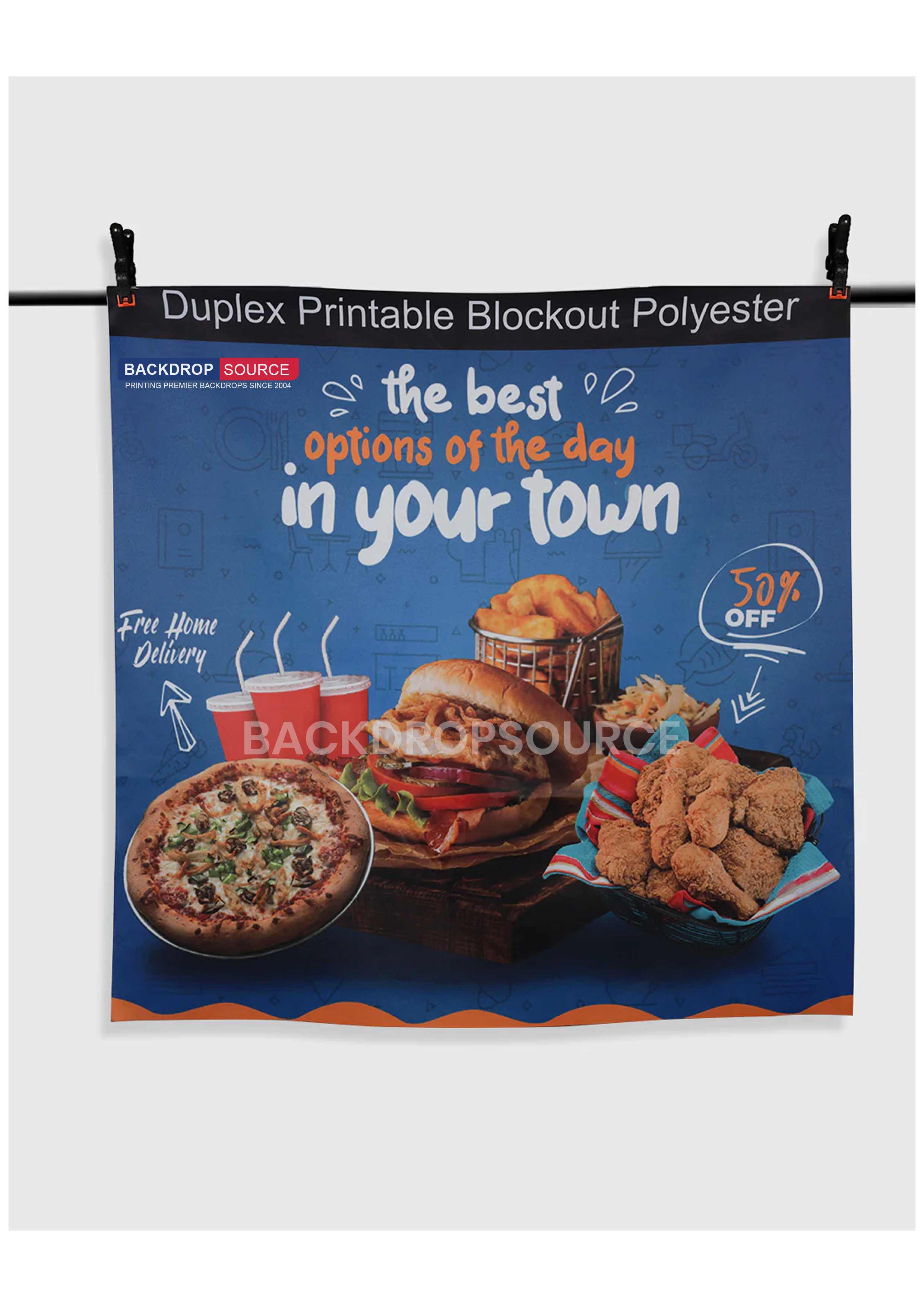 Duplex Blockout Polyester Backdrop (300 GSM).