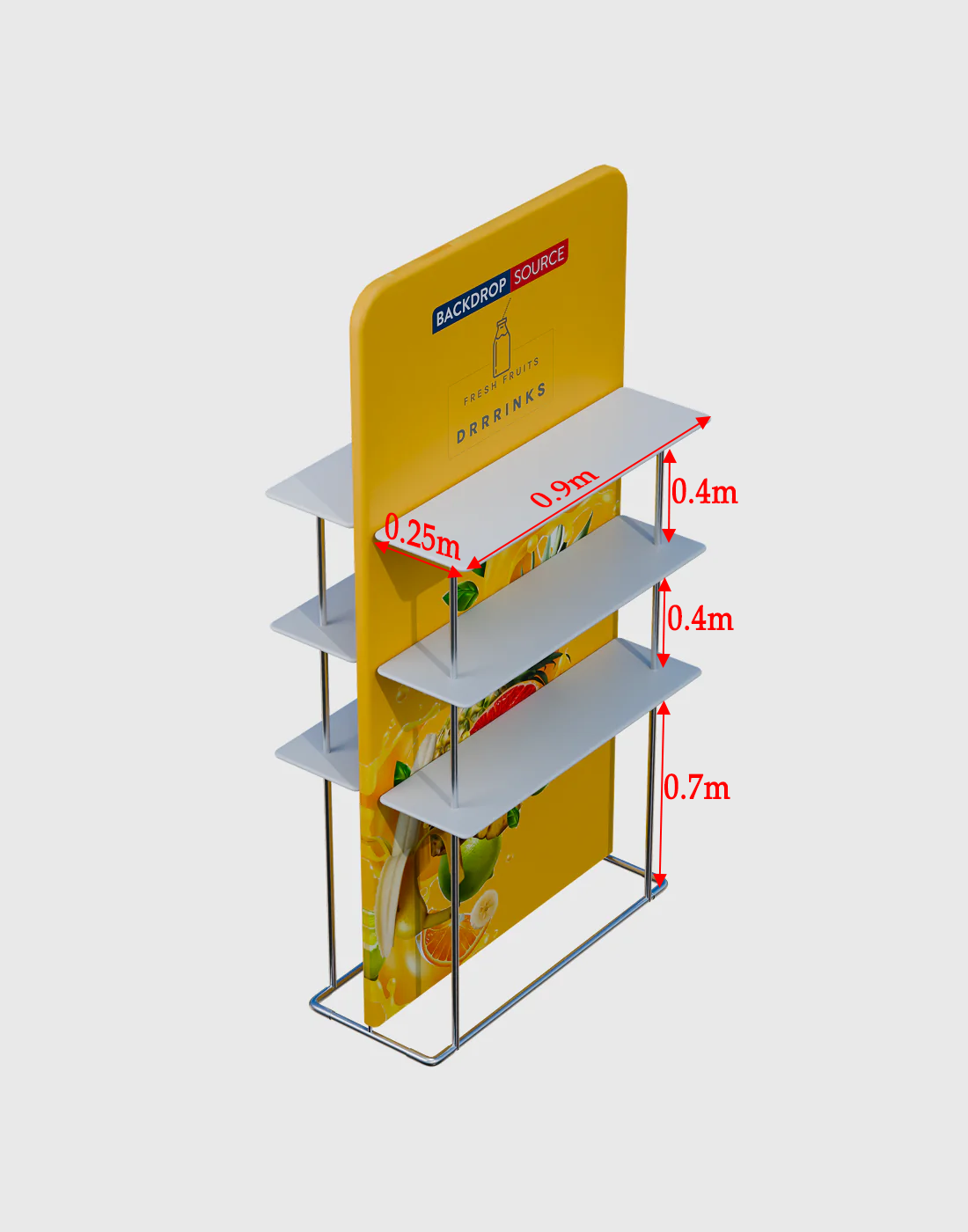 EZ Display Banner Stand with Shelves.