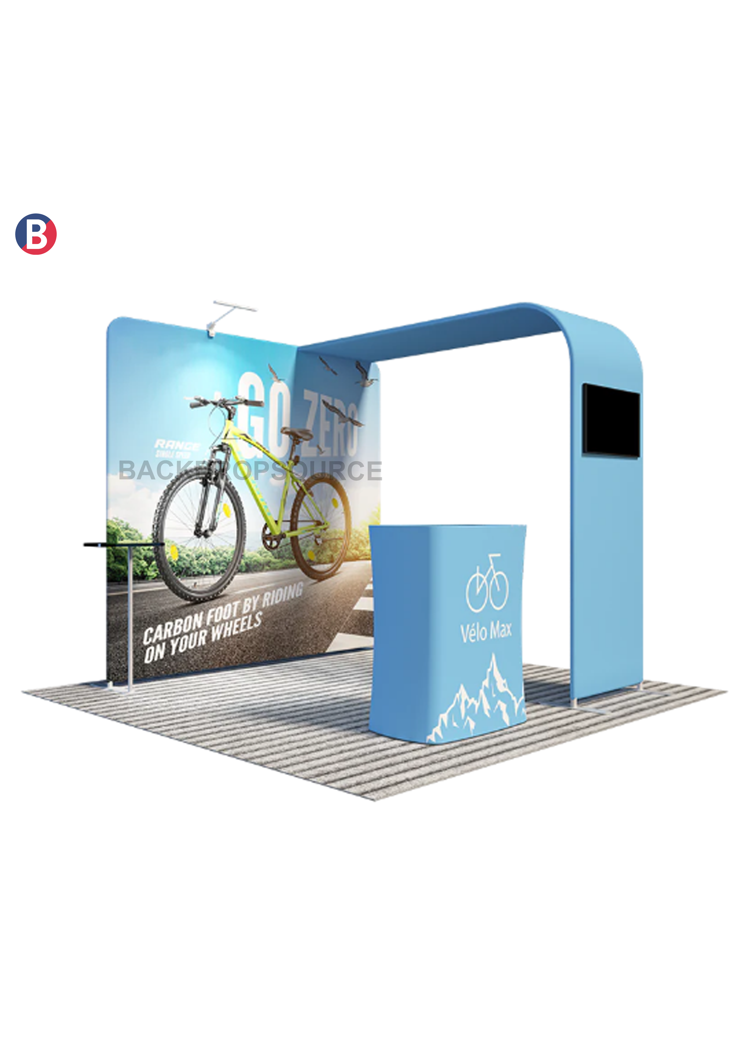 Economy L Arch TV Display Exhibition Kit for 3m Wide Booths.