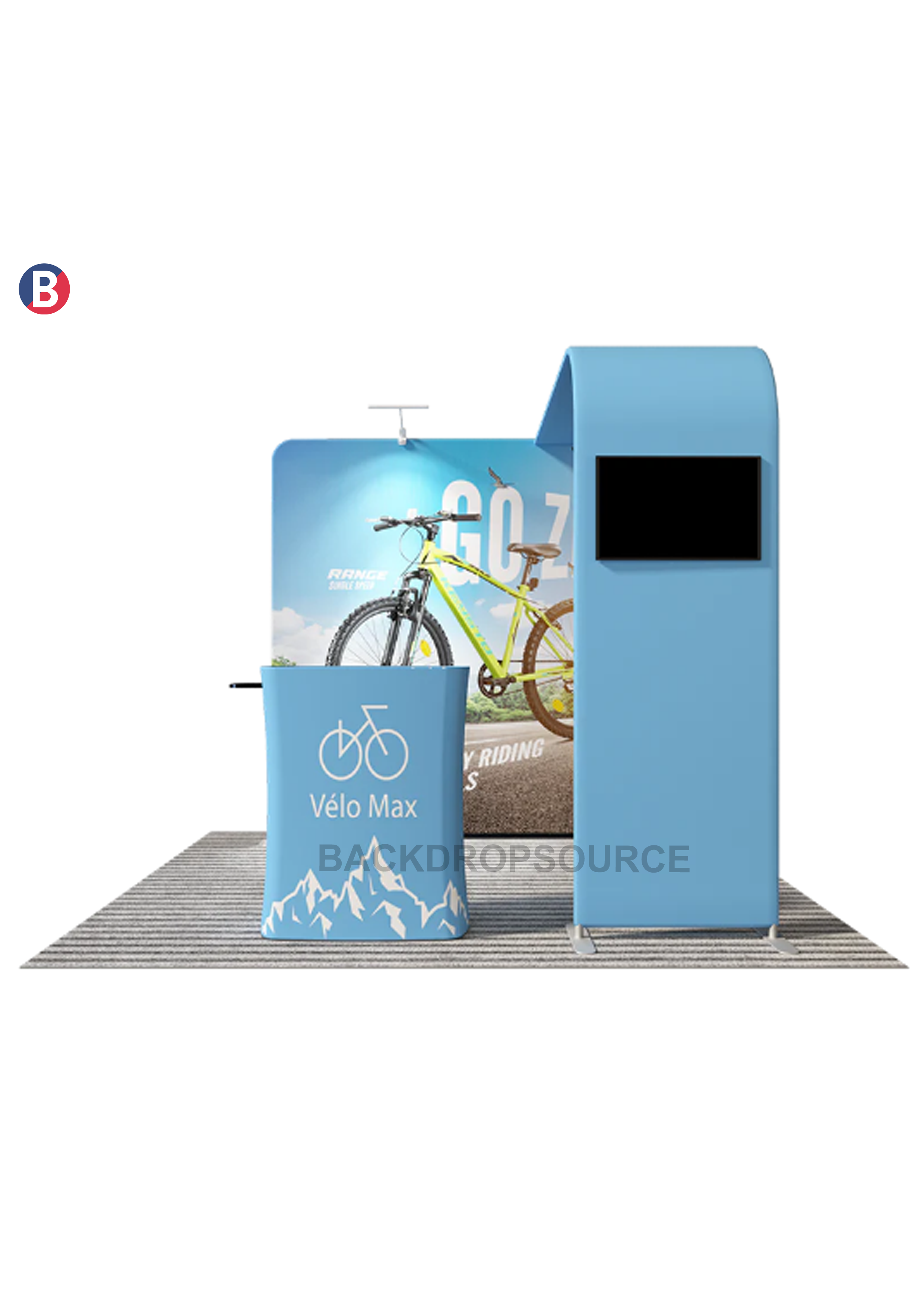 Economy L Arch TV Display Exhibition Kit for 3m Wide Booths.