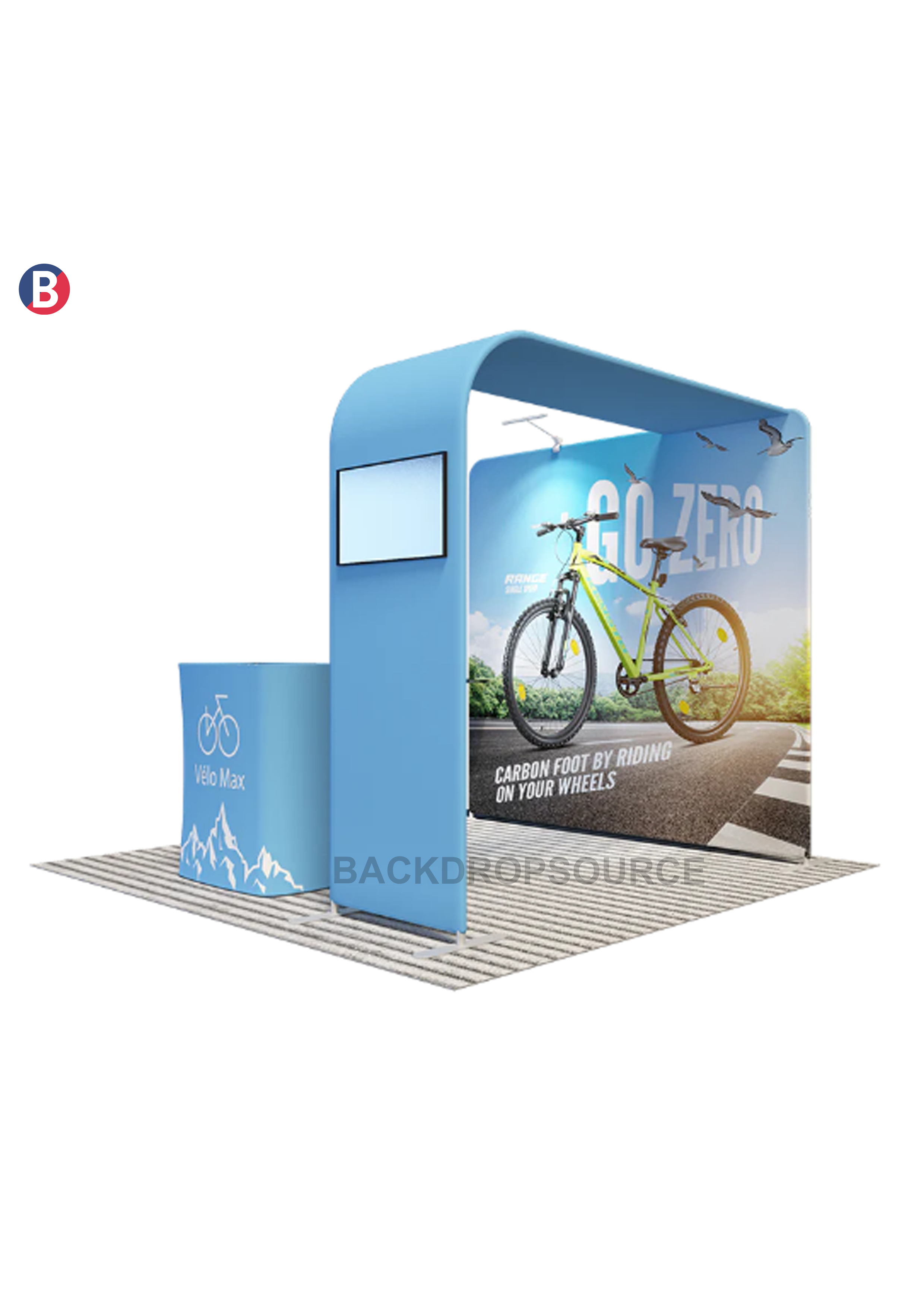 Economy L Arch TV Display Exhibition Kit for 3m Wide Booths.