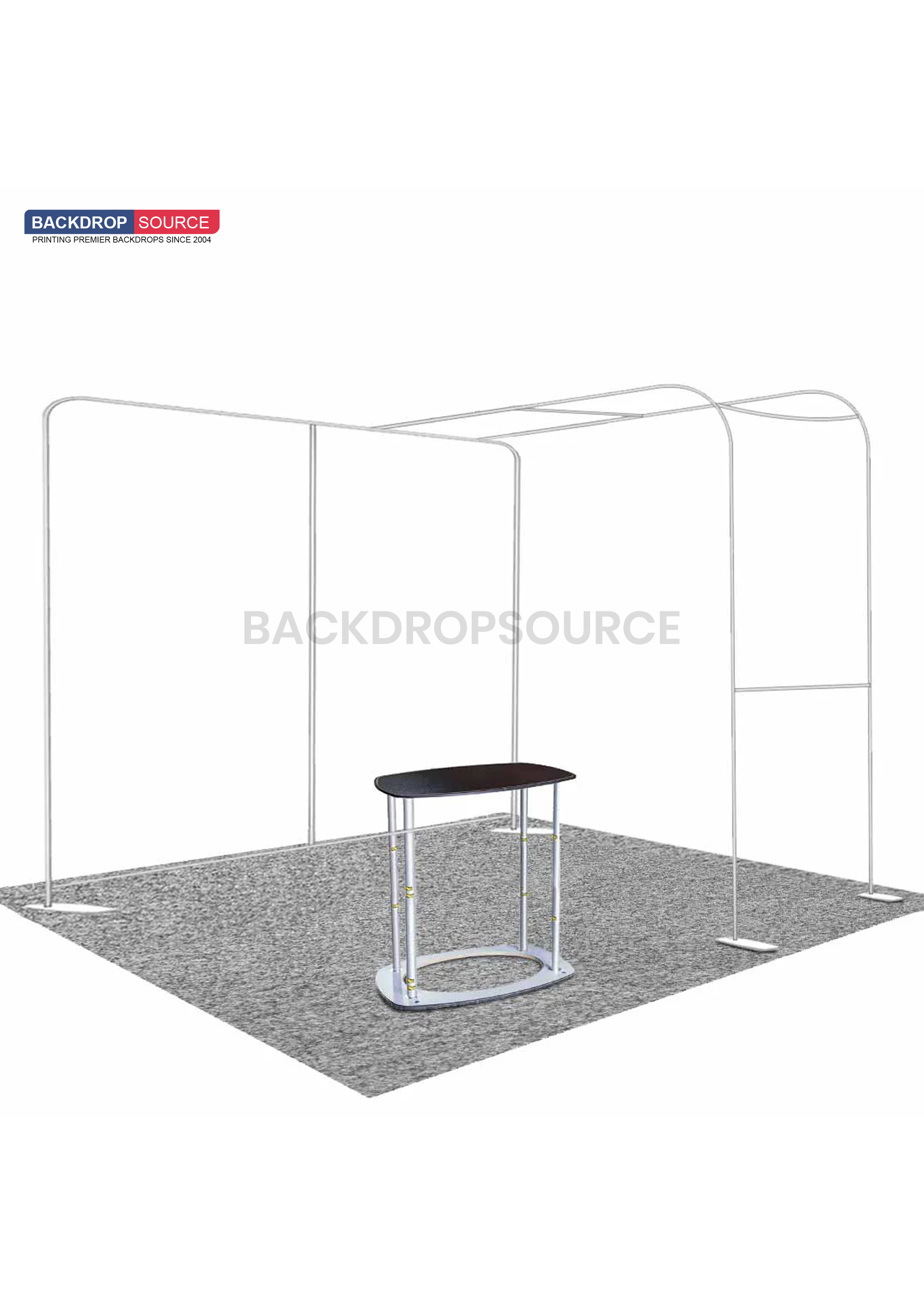 Economy L Arch TV Display Exhibition Kit for 3m Wide Booths.