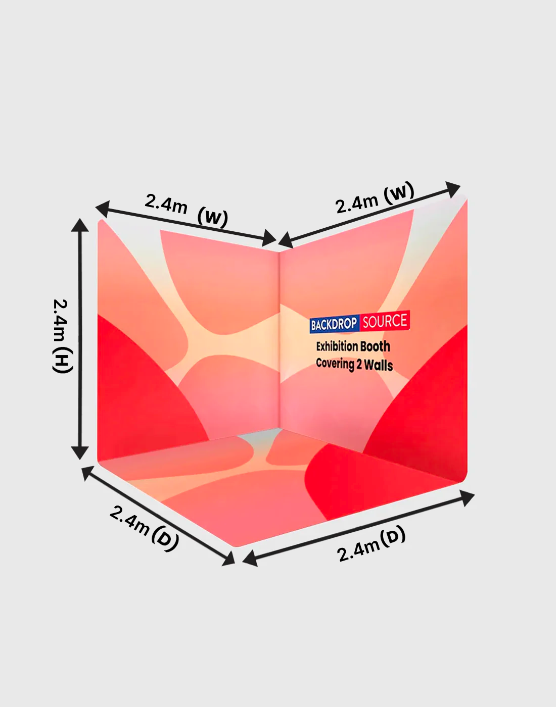 Custom Printed Trade Show Corner Booth (2 Walls)