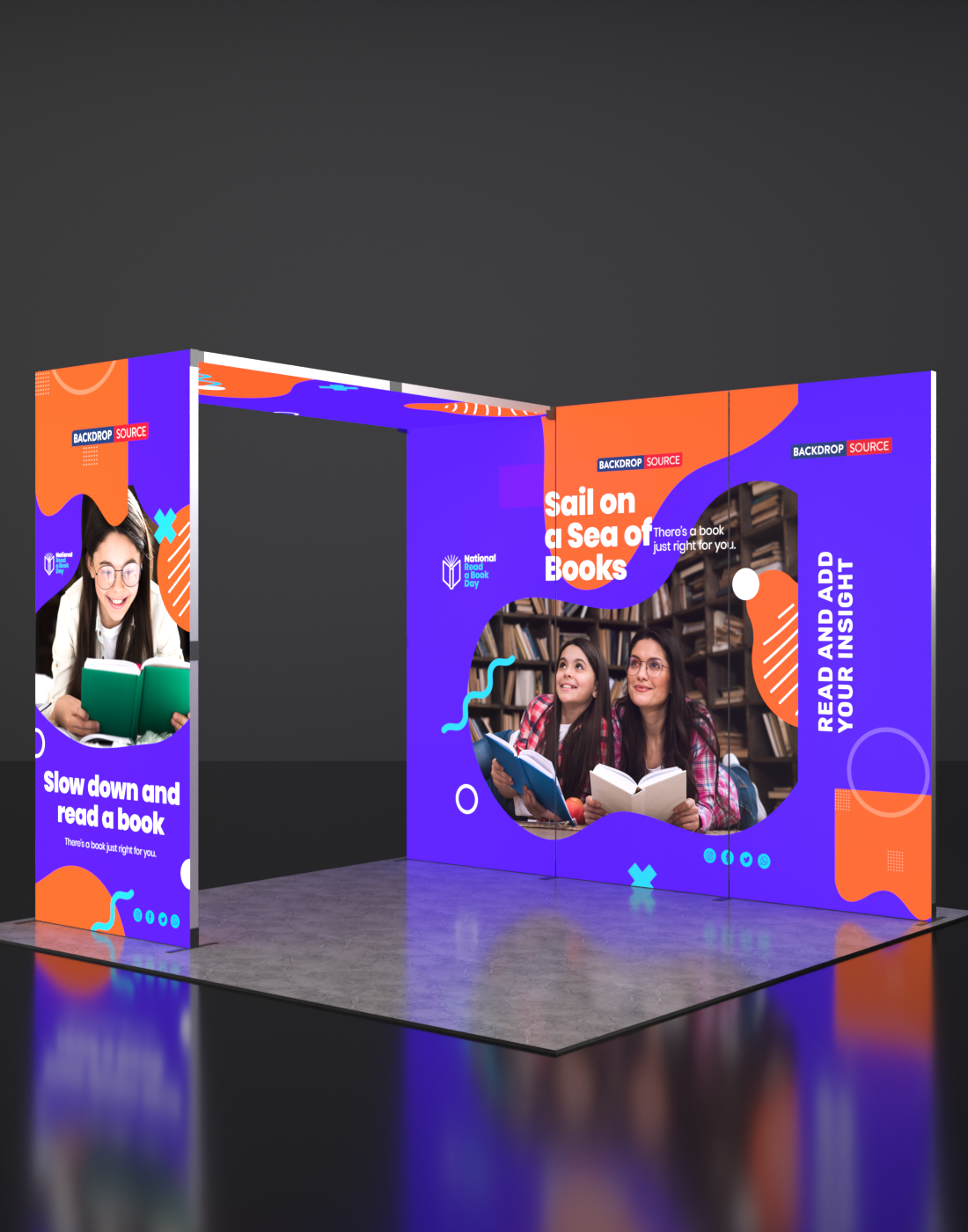 Foldable SEG Backlit Exhibition Display - Model 1.