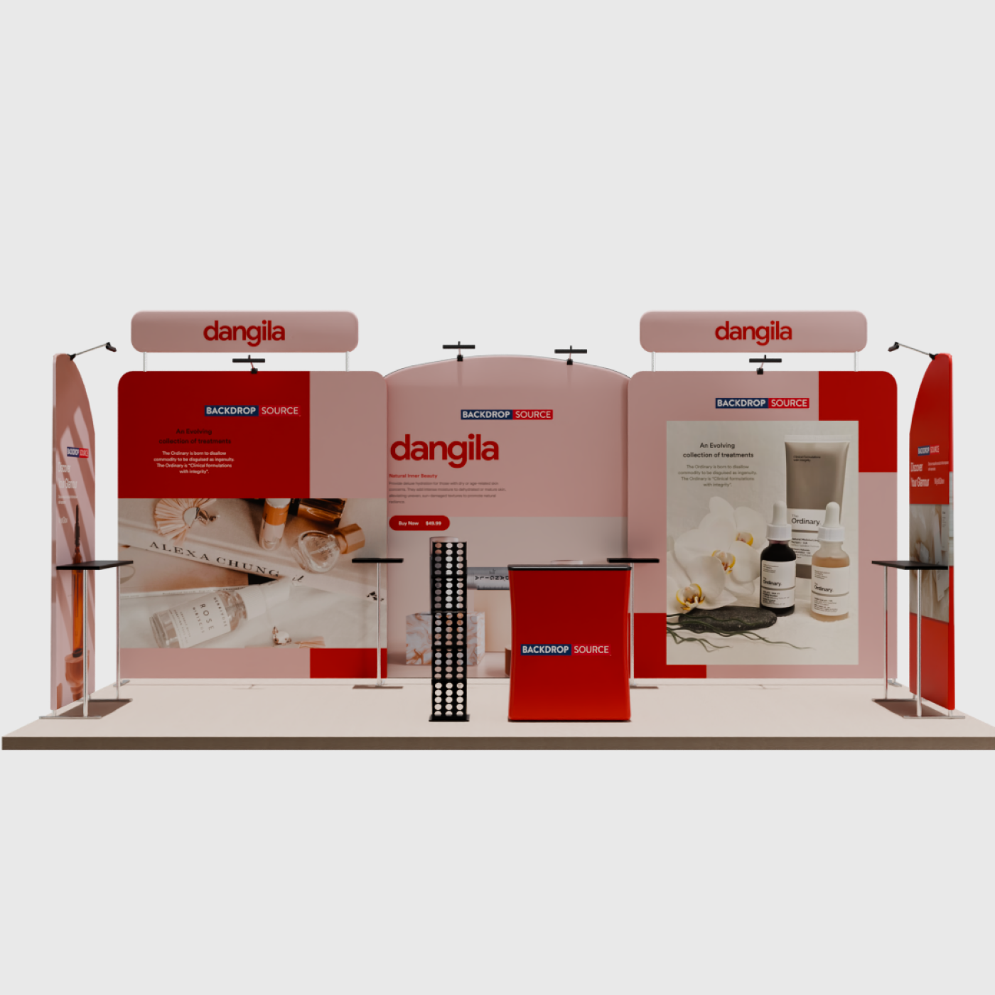 6m Straight Backdrop with Round Top Exhibition Kit.