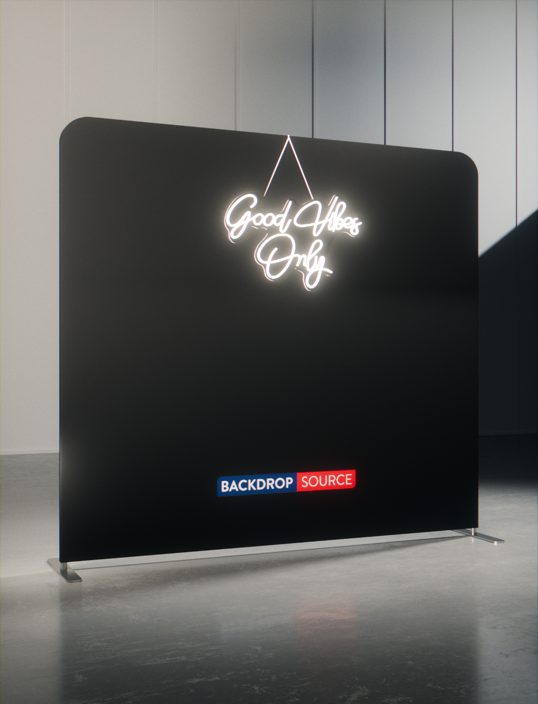 Straight Tension Display with Neon Lights.