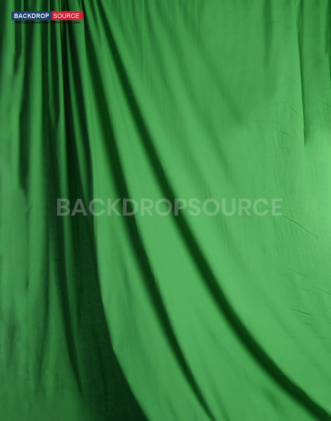 Professional green screen photo backdrop for chroma key video production and photography studio setup.