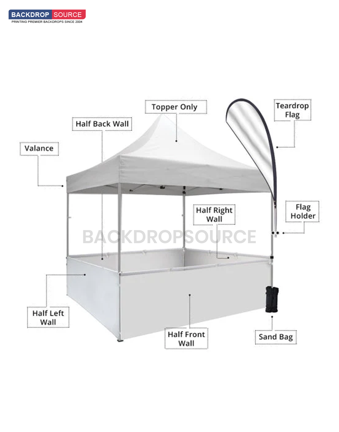Heavy Duty Aluminum Gazebo - 2m W x 3m H.