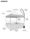 Heavy Duty Aluminum Gazebo - 2m W x 3m H.