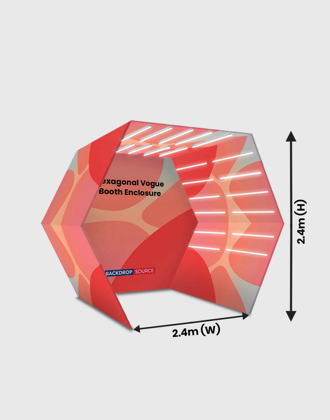 Hexagonal Vogue Booth Enclosure Display.