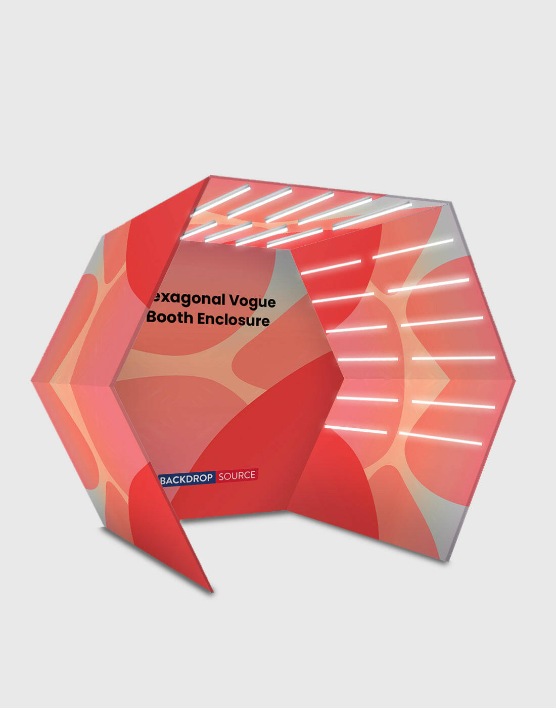 Hexagonal Vogue Booth Enclosure Display.
