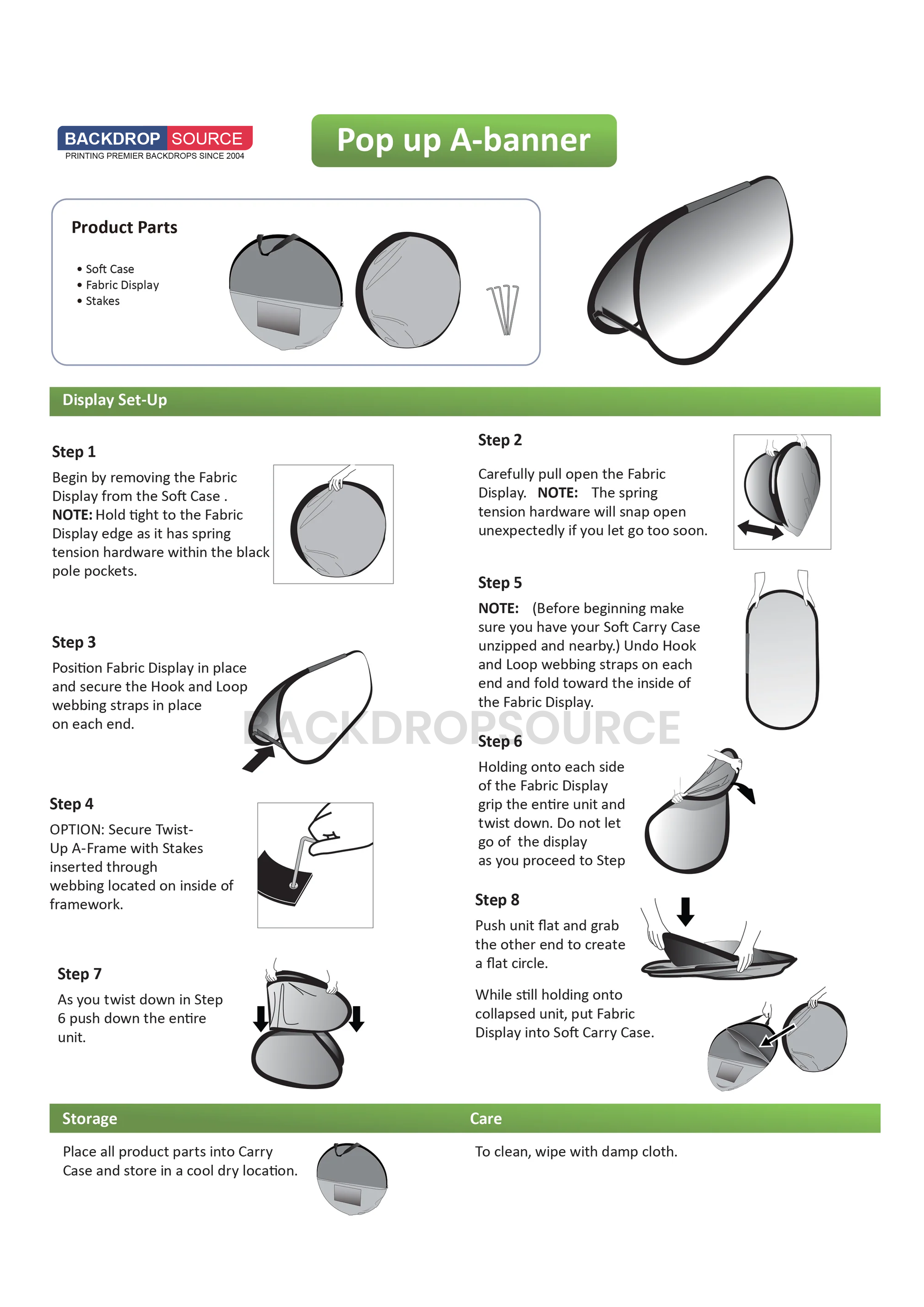 Horizontal Pop Up Banners ( Double Side Printed).